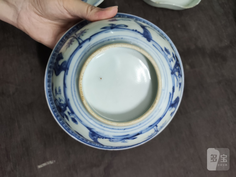 明 青花松竹梅纹碗一对 - 图11